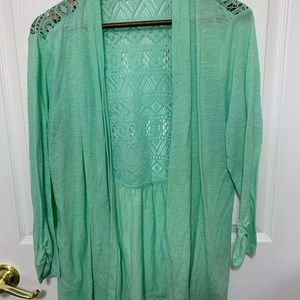 Maurice’s mint green lightweight cardigan size 1